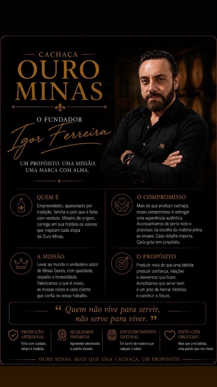 Igor Ferreira, fundador da Cachaça Ouro Minas